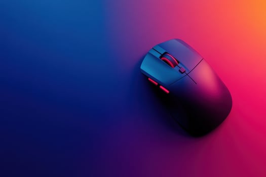 a computer mouse on a colorful background photo