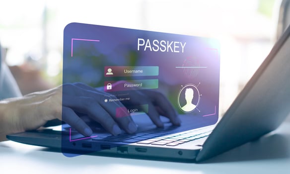 concept of using Passkey instead of a code set for security Biometric Lock photo