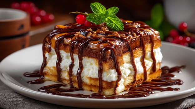 Tasty dessert photography photo with realistic detail
