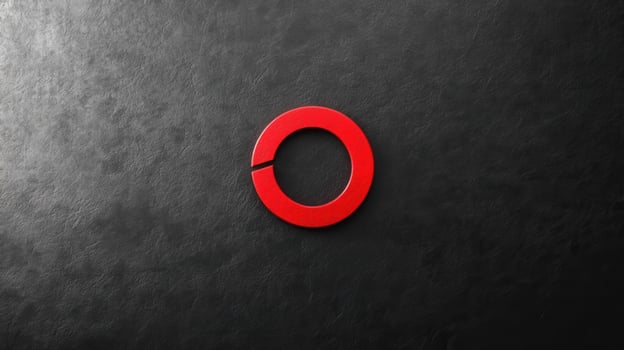 Red Circle on Dark Stone photo