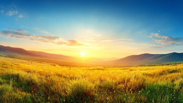 Image of bright sunny day in summer countryside photo
