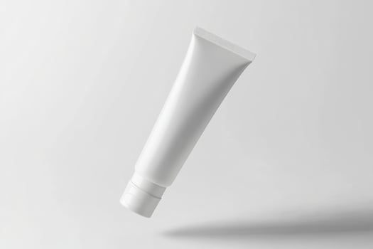 Floating White Tube Packaging Mockup on White Background photo