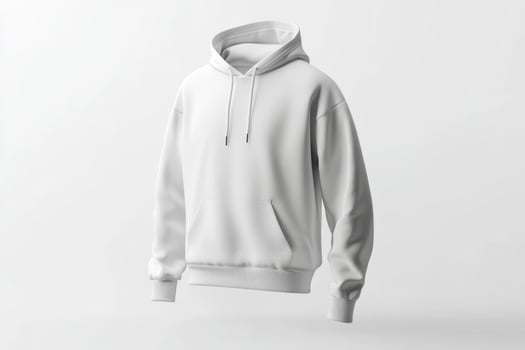 Floating White Hoodie Mockup Against Neutral Background photo
