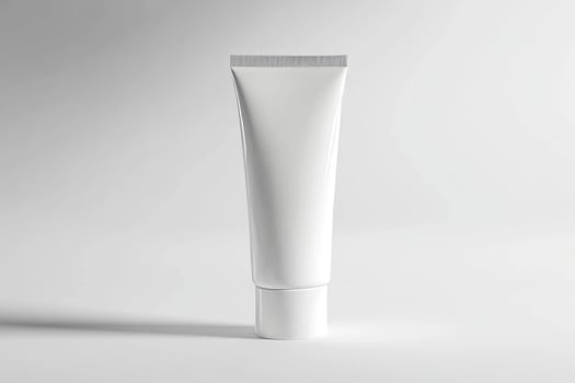 Minimalist White Cosmetic Tube on a Clean, Gradiated Background, photo