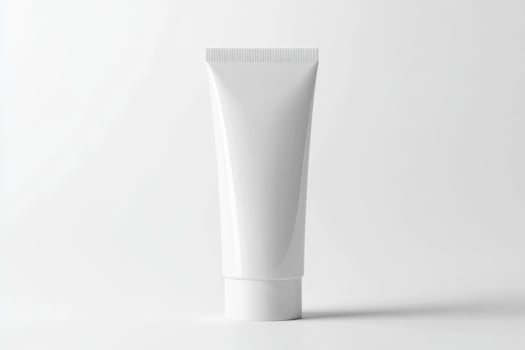 Minimalist White Tube of Cream or Lotion Against a Soft White Backdrop photo