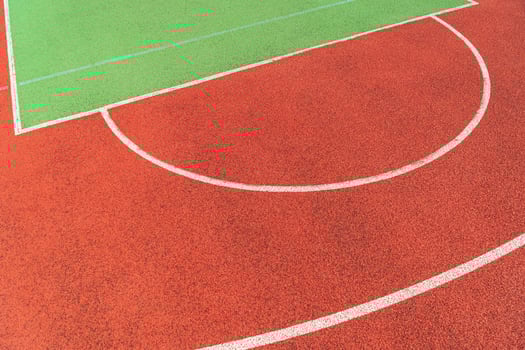 Colorful basketball court. Sports court photo