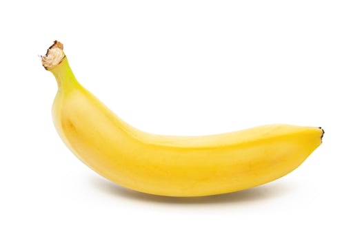 Ripe banana isolated on white background. Healthy Eating photo