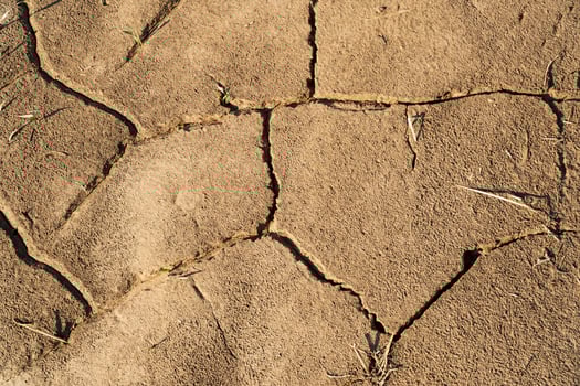 Brown cracked ground. Because of global warming. Effects of climate change. Dry cracked soil texture photo