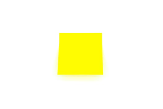 Yellow blank sticker, isolated on white background photo