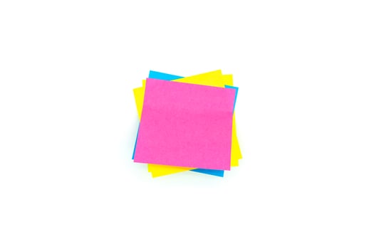 Vibrant sticky notes on white background photo