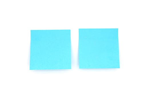 Mock-up of two empty office stickers on white background photo