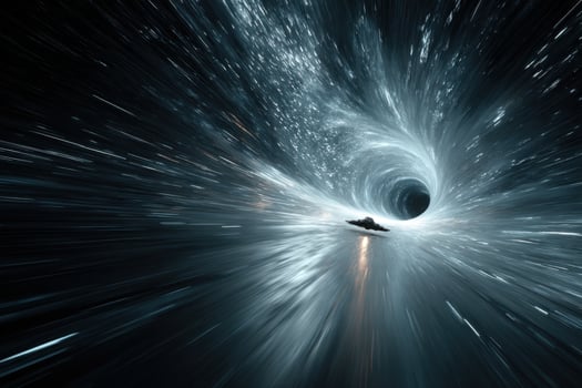 A black hole is seen in the background photo