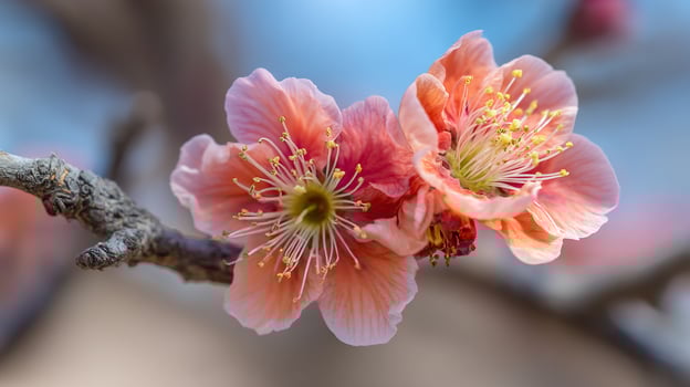 Macro flower against lush green spring wallpaper setting photo