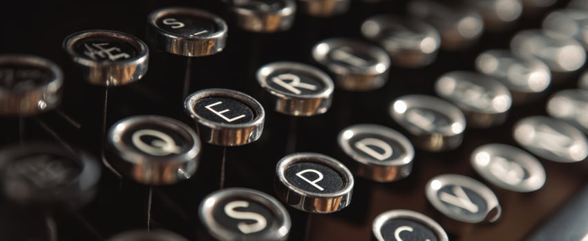 The classic typewriter keys elegantly arranged for creative expression photo