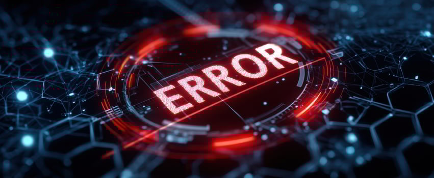 The Digital Interface Displaying an Error Notification in a Futuristic Environment photo