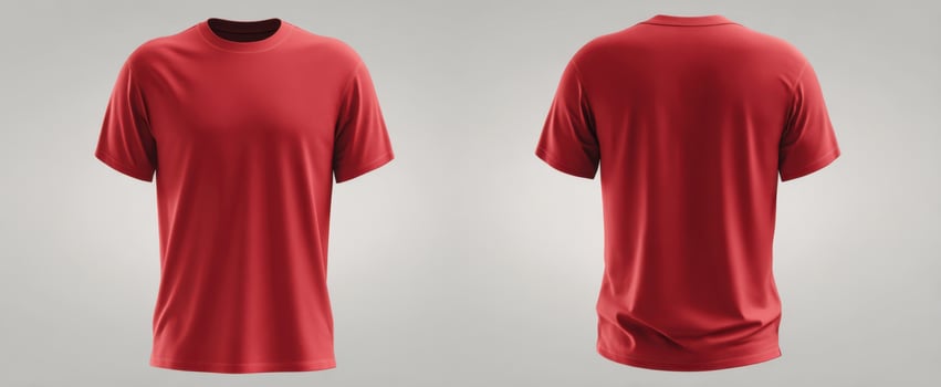 The vibrant red t-shirt showcasing a modern design and versatile style. photo