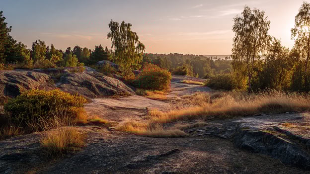 Peaceful landscape wallpaper photo with true color balance
