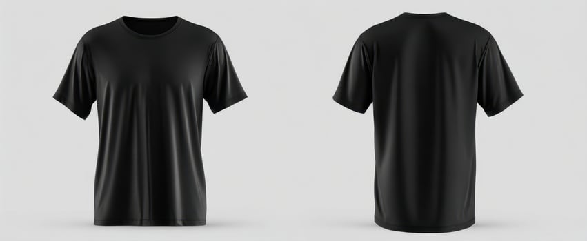 The elegant black t-shirt showcasing front and back with minimalist design. photo