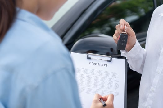 lease, rental car, sell, buy. Sign contract for new and used Car. Sales, loan credit financial, rent vehicle, insurance, renting, Seller. dealer, installment, car care business photo