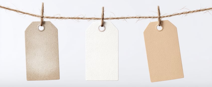 The collection of hanging tags for creative branding and product presentation. photo