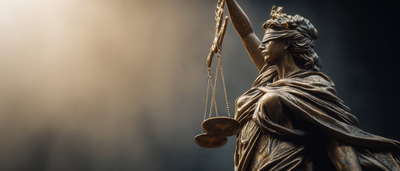 The Lady Justice statue symbolizing balance and fairness in law. photo