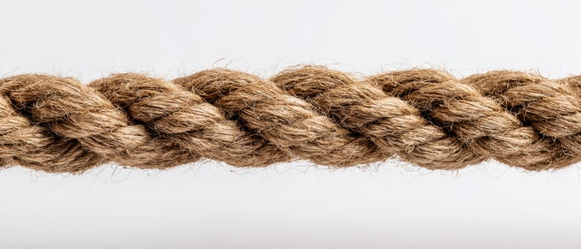 The Twisted Natural Fiber Rope Set Against a Clean Background photo