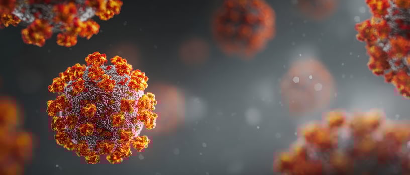 The intricate structure of a virus illustrating its potential impacts on human health. photo