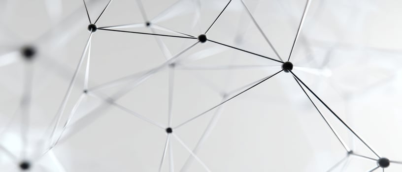 The intricate network of connected lines and nodes creating a modern abstract design. photo