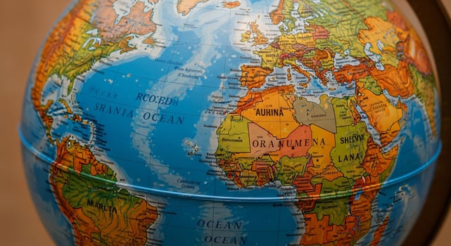 Detailed Globe Depicting Europe, Africa, and the Atlantic Ocean photo