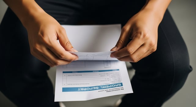 A person is holding a paper with a medical bill photo