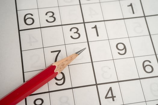 puzzle game playing with pencil photo