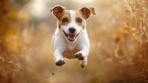 Beagle Dog Running in Field photo