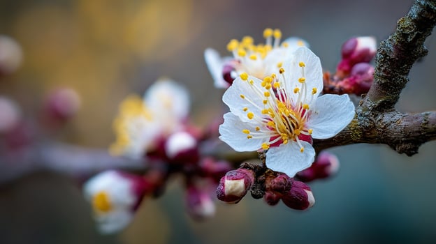 Tree flower close up surrounded by natural sunlight glow showing nature beauty photo