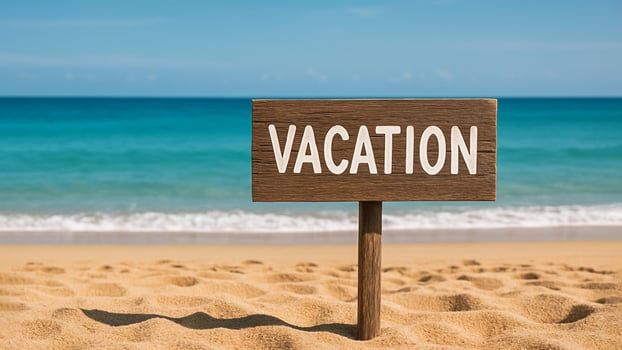 Vacation Sign On A Beach photo