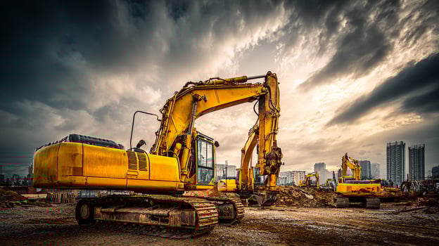 Excavator photo with clear textures and lighting