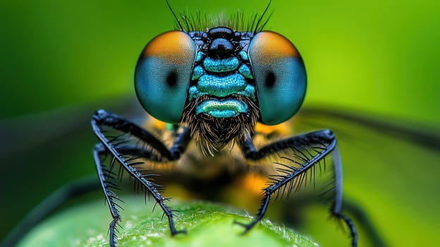A close up of a dragonfly with blue eyes photo