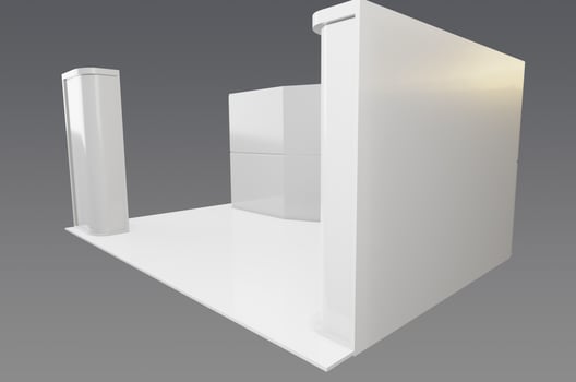 A white box with a door on it photo