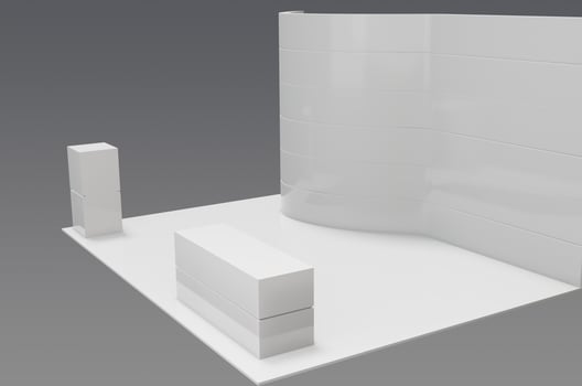 A white wall with a white door and a white table photo