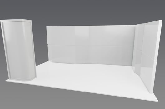 A white wall with a white table and a white wall photo