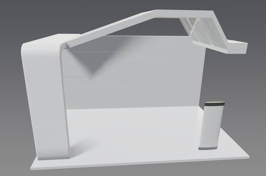 A 3d model of a small white house photo