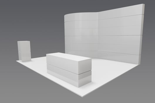 A white wall with a white table and two chairs photo