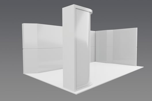A white wall with a white door and a white pillar photo