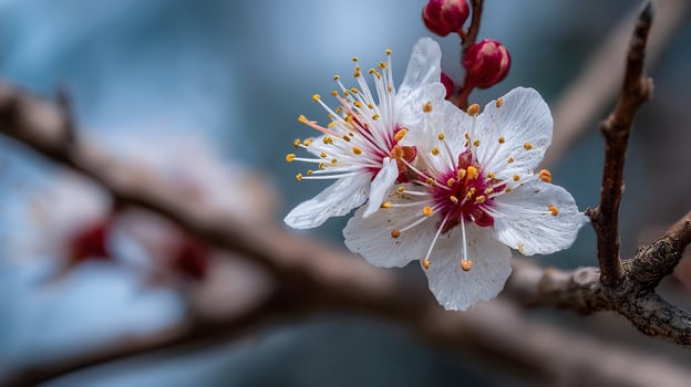 Dreamy blur enhances macro close up flower photo