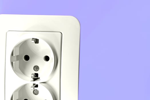 Plug and play.Electrical double socket for connecting devices photo