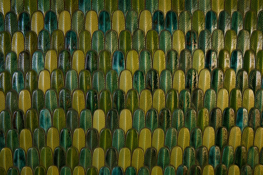 This Textured Mosaic Wall in vibrant Green and Blue creates stunning visual impact photo