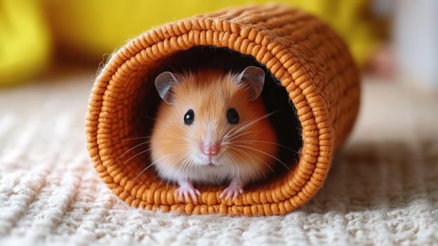 Hamster in a Orange Tunnel photo