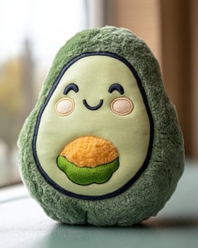 A stuffed avocado with a smiley face on it photo