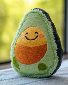 A stuffed avocado with a smile face on it photo