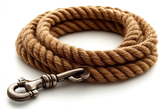 A rope with a metal hook on it. photo