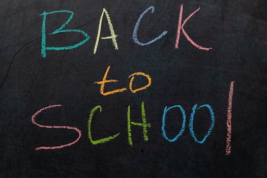 Creative Chalkboard Message Celebrating Back to School With Colorful Letters photo